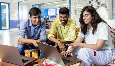 Diverse software development team collaborating
